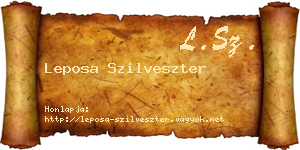 Leposa Szilveszter névjegykártya